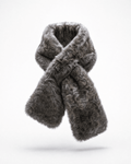 La Bayard Mineral Grey crossed, mineral gray faux fur scarf