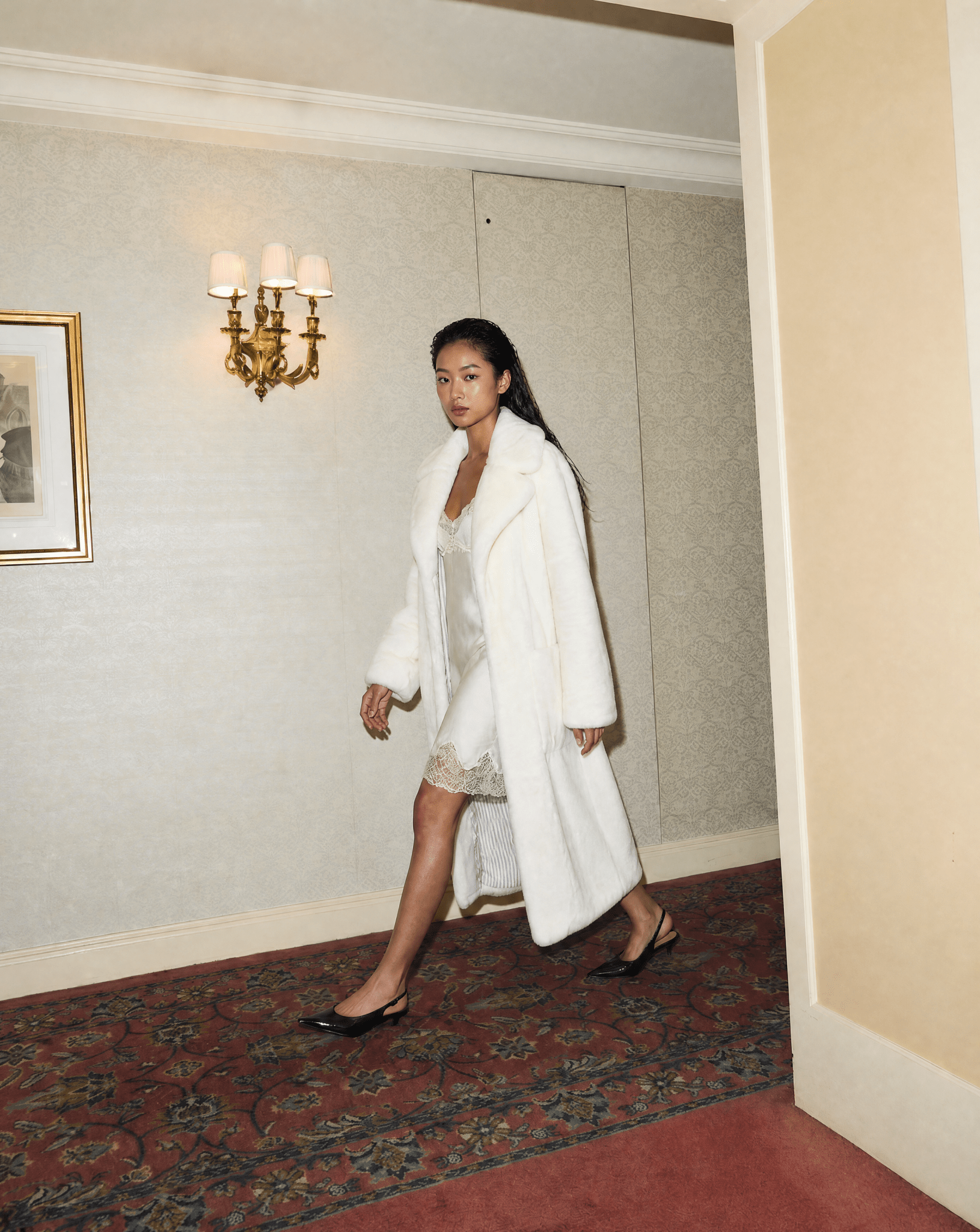 Le Montaigne - Manteau femme en fourrure vegan - Maison Quivernay